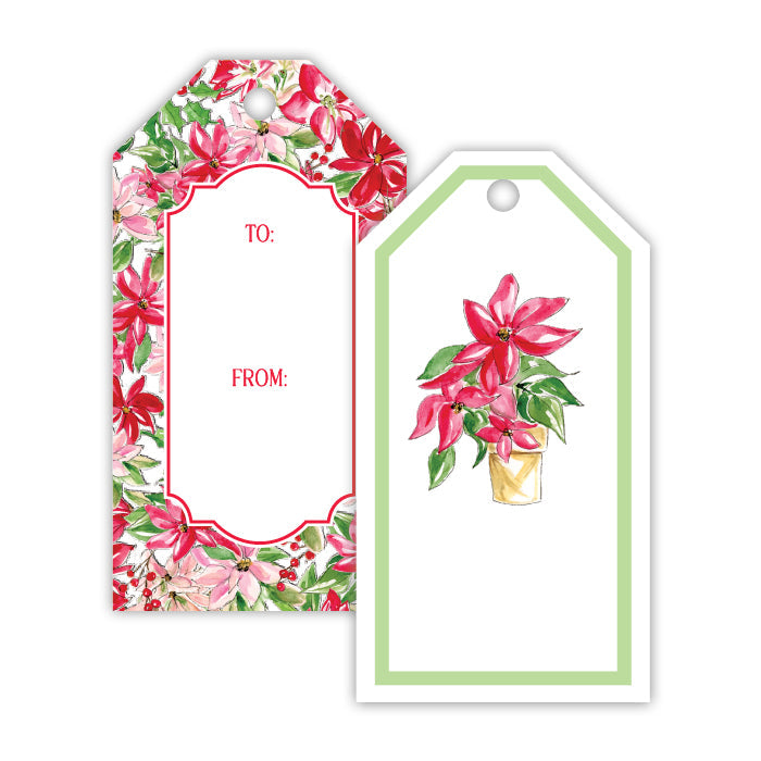 Christmas Poinsettia Gift Tag Set