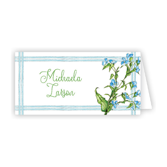 Blue Botanical Floral Place Cards