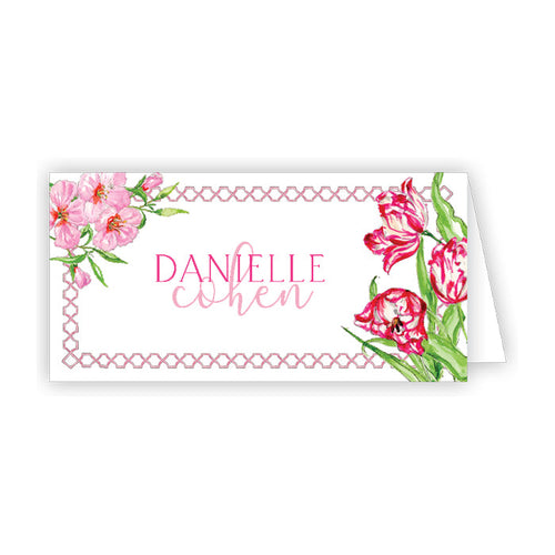 Pink Botanical Floral Place Cards