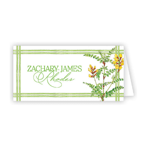 Green Botanical Floral Place Cards