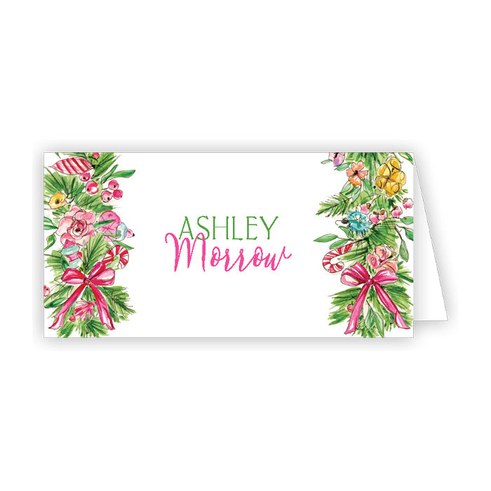 Vintage Pink Border Place Cards