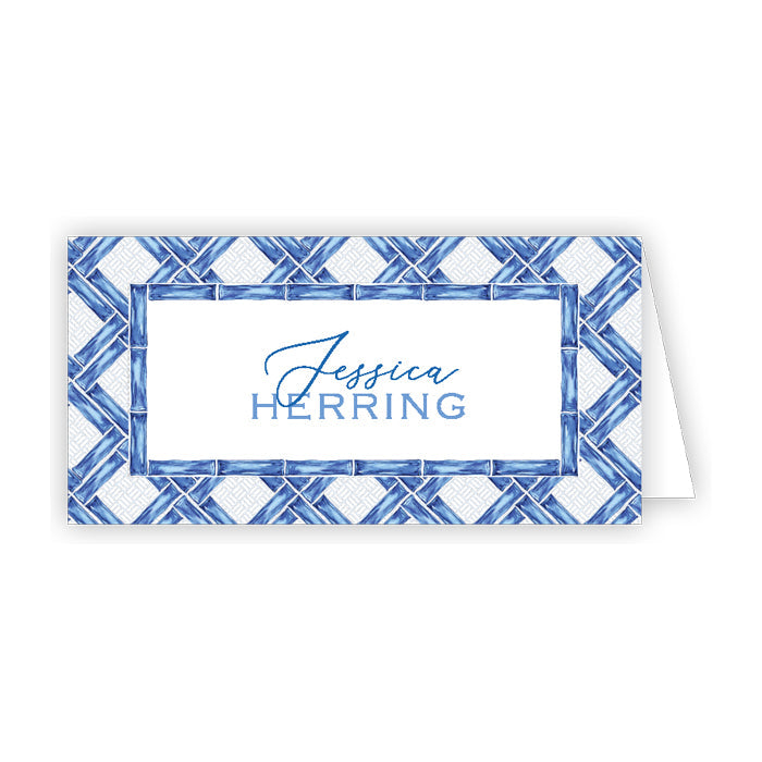 Dark Blue Cane Place Cards