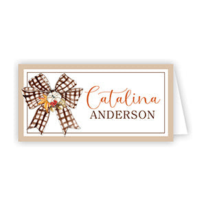 Festive Bow and Gourd Placecard