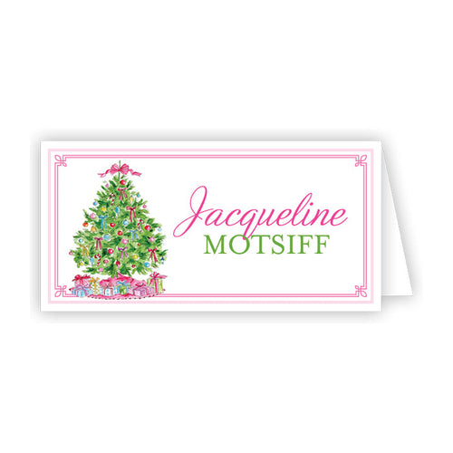 Christmas Tree with Colorful Ornaments Place Cards