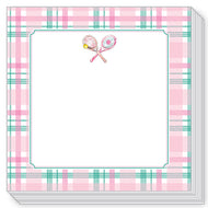 Pink Tennis Plaid Block Notepad