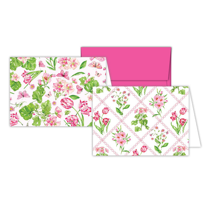 Pink Botanical Floral Stationery Notes