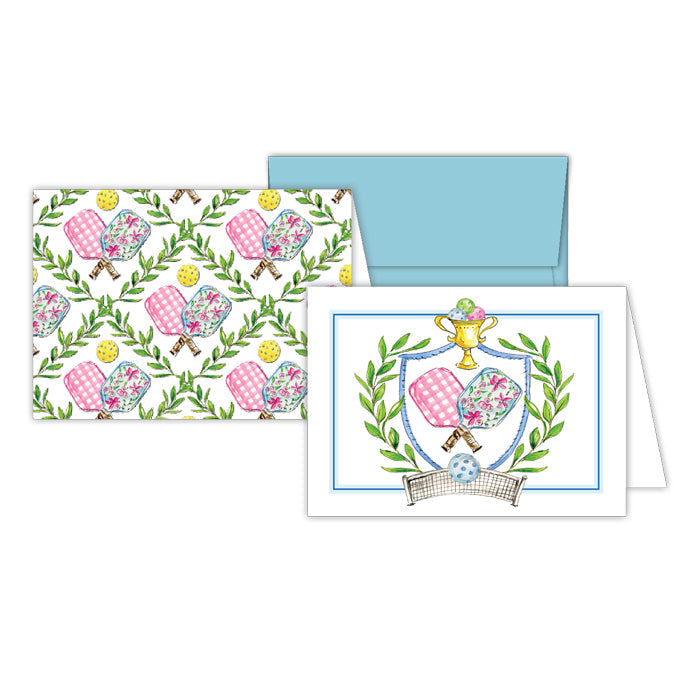 Preppy Pickleball Crest and Laurel Petite Note Combo