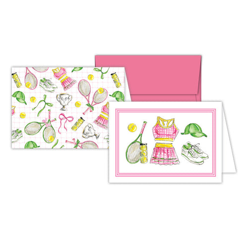 Hand Painted Tennis Outfit and Icons Petite Note Combo