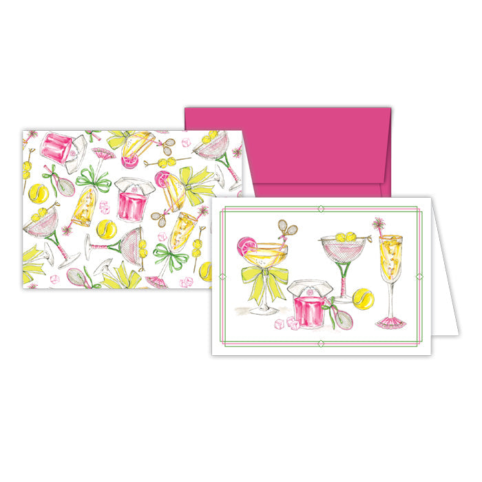 Hand Painted Tennis Cocktails Petite Note Combo
