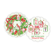 Mahjong Wreath & Mahjong Tile Scalloped Gift Tags