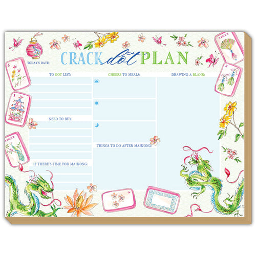 Crack Dot Plan Mahjong Icons Green Dragons Luxe Planner