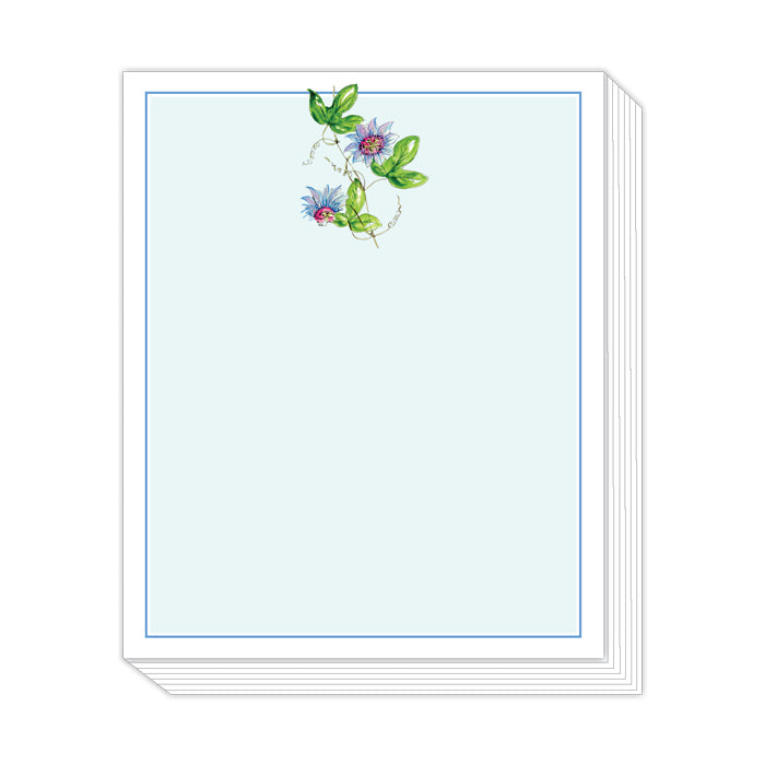 Blue Botanical Flower Stack Pad