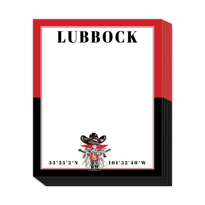 Lubbock Coordinates Red & Black Raider Stack Pad