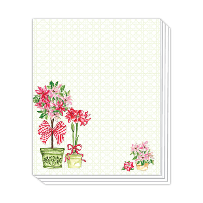 Red and Green Poinsettias and Topiary Stack Pad