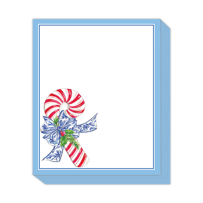 Candy Cane with Blue Chinoiserie Bow Stack Pad