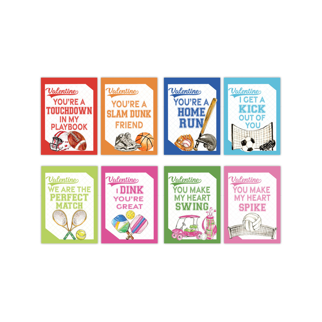 Boxed Set Hand Painted Sports Kids Valentines Set