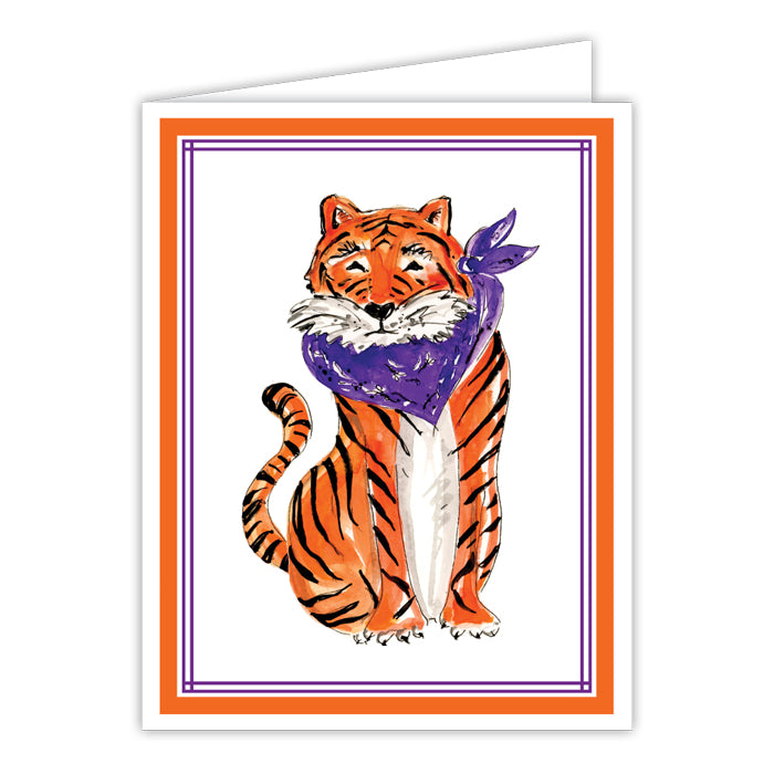 Orange & Purple Tiger Greeting Card
