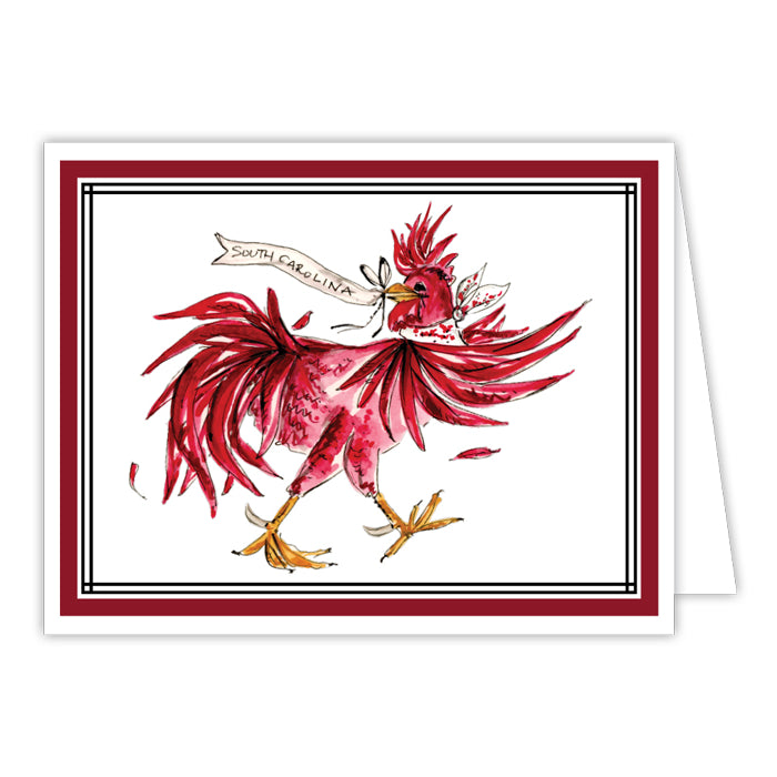 Maroon And Black Gamecock Greeting Card