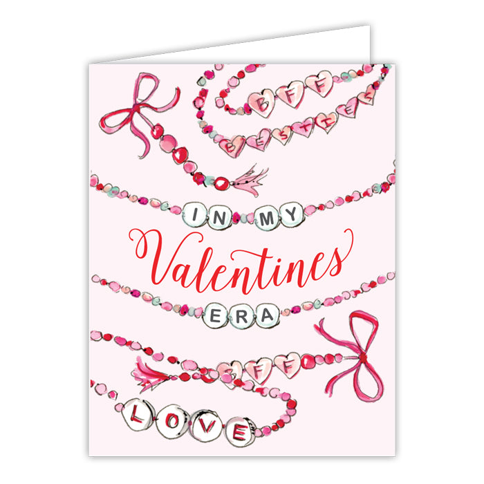 In My Valentines Era Bracelets Pink and Red Greeting Card