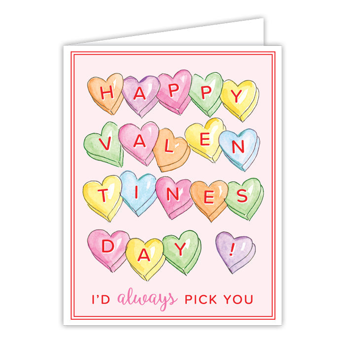 Happy Valentine's Day Colorful Candy Greeting Card