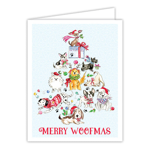 Merry Woofmas Christmas Dogs Greeting Card