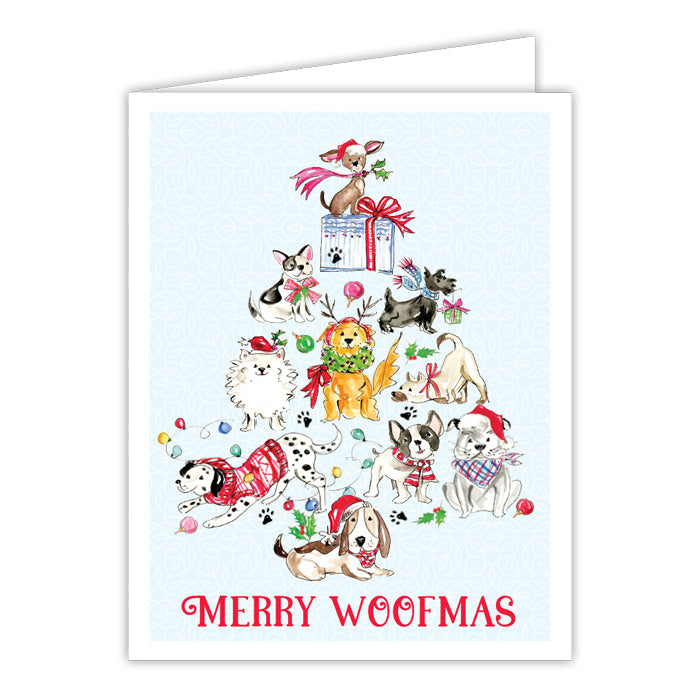 Merry Woofmas Christmas Dogs Greeting Card