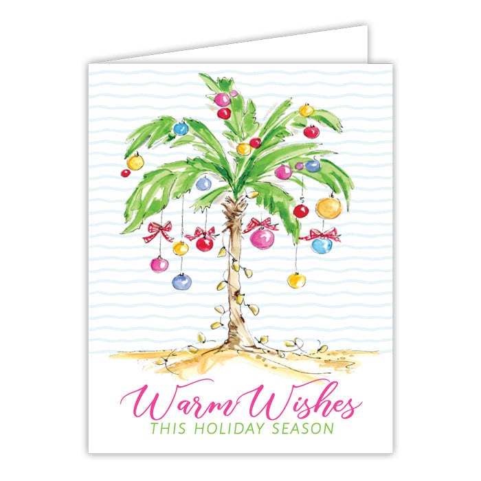 Christmas Palm Tree with Lights Greeting Card