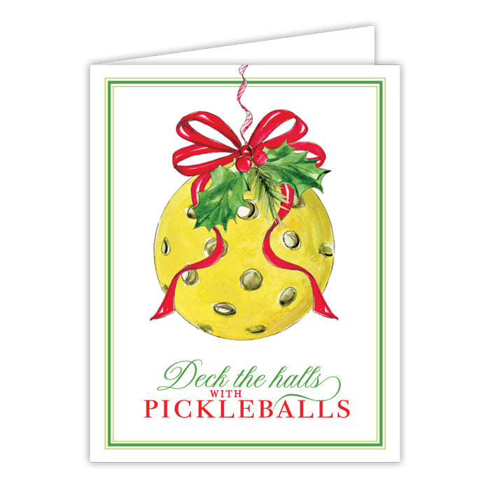 Deck The Halls With Pickleballs Pickleball Greeting Card