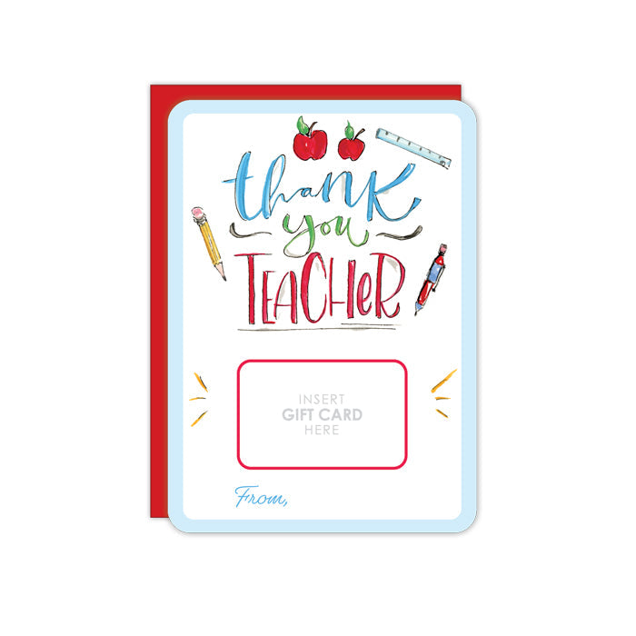 Thank You Teacher Gift Card Greeting