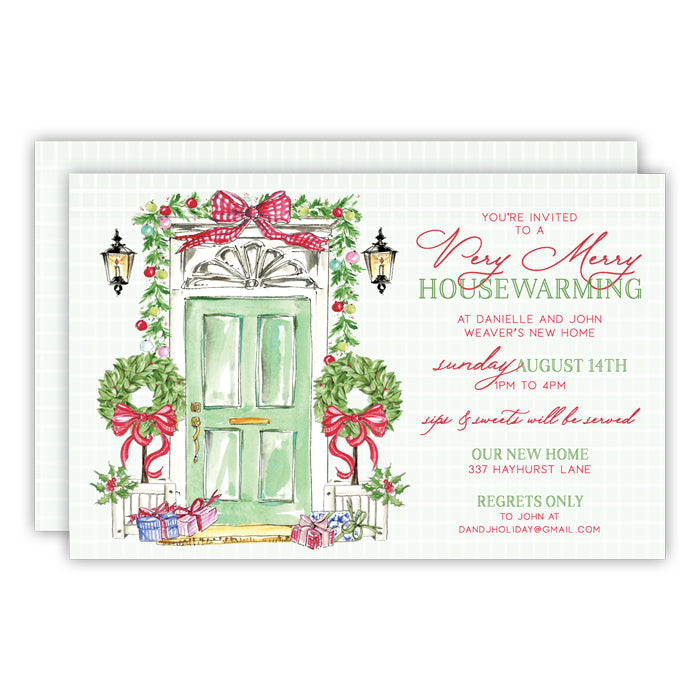 Traditional Tidings Front Porch Large Flat Invitation