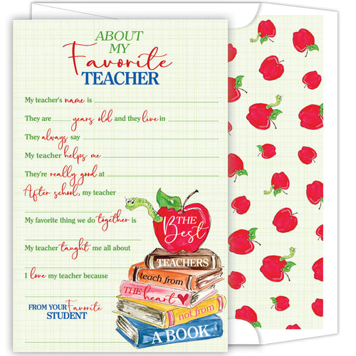 About My Favorite Teacher Fill-In Card