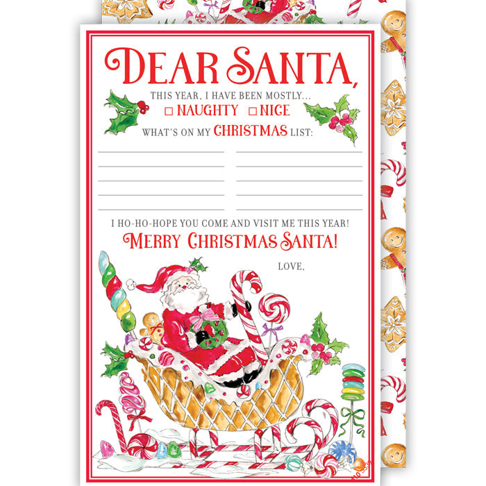 Santa in Candy Sleigh Gingerbread Cookies Letter to Santa