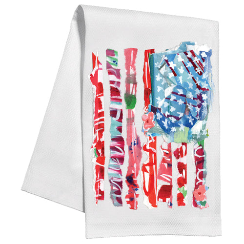 Lauren Dunn American Flag Red Kitchen Towel