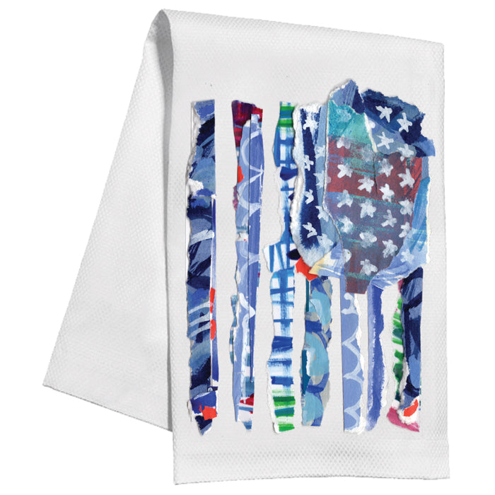 Lauren Dunn American Flag Blue Kitchen Towel