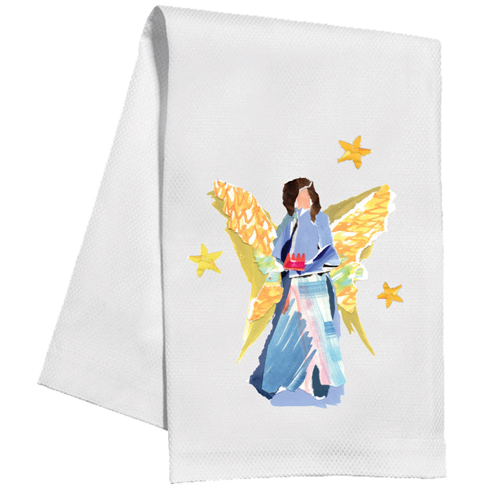 Lauren Dunn Blue Nativity Angel Kitchen Towel