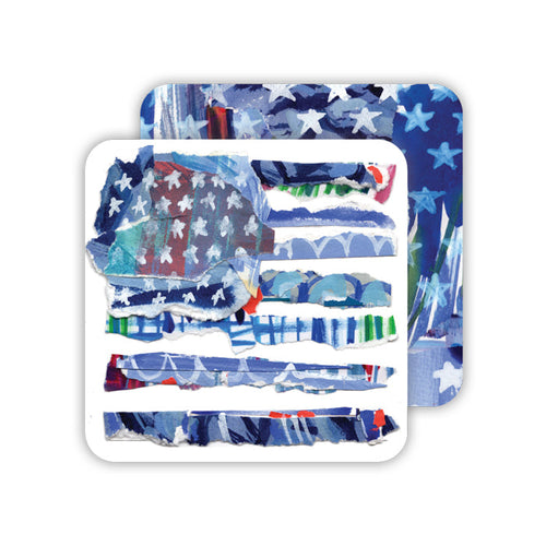 Lauren Dunn American Flag Blue Paper Coaster