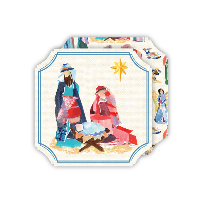 Lauren Dunn Nativity Scene Square Coasters