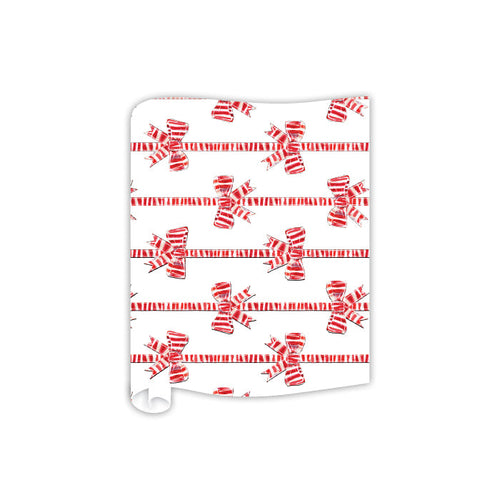 Lauren Dunn Red and White Striped Bow Pattern Table Runners