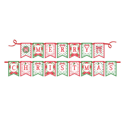 Lauren Dunn Merry Christmas Traditional Red and Green Party Banner