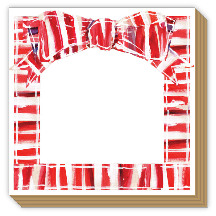 Lauren Dunn Red and White Striped Bow Luxe Notepad