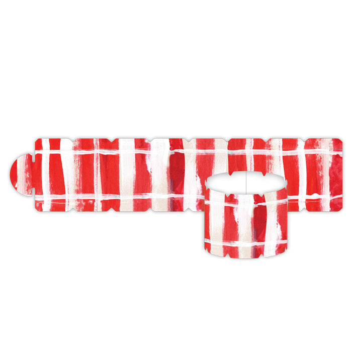 Lauren Dunn Red and White Striped Ribbon Napkin Rings