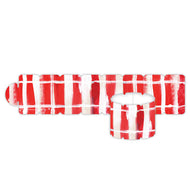 Lauren Dunn Red and White Striped Ribbon Napkin Rings