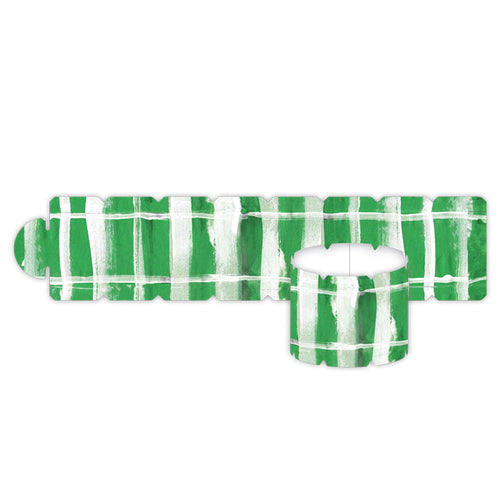 Lauren Dunn Green and White Striped Ribbon Napkin Rings