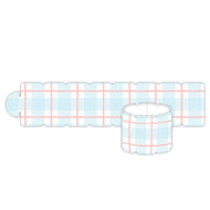 Lauren Dunn Blue Plaid with Peach Accent Napkin Ring