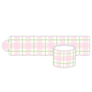 Lauren Dunn Pink Plaid with Green Accent Napkin Ring