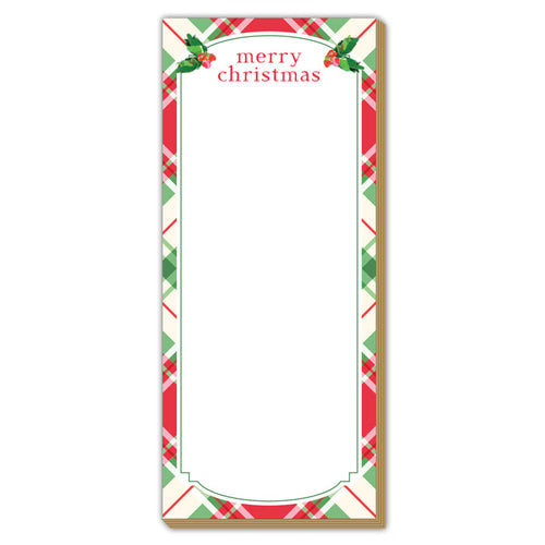 Lauren Dunn Merry Christmas Bright Christmas Plaid Holly Luxe Skinny Pad