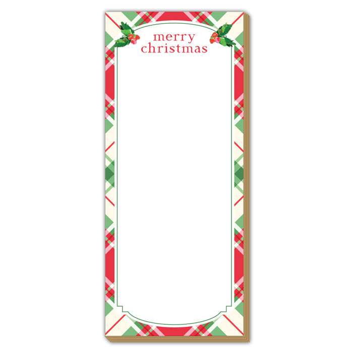 Lauren Dunn Merry Christmas Bright Christmas Plaid Holly Luxe Skinny Pad