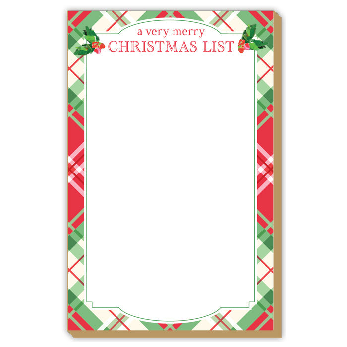 Lauren Dunn A Very Merry Christmas List Christmas Luxe Large Notepad