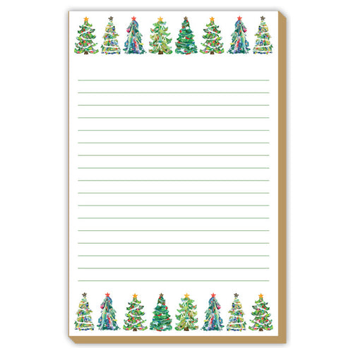 Lauren Dunn Green Christmas Trees Luxe Large Notepad