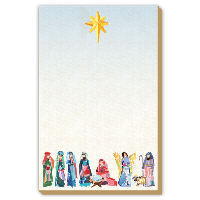Lauren Dunn Nativity Scene With Star Luxe Large Notepad